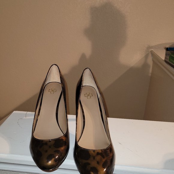 Escarpins Vintage Ann Taylor Italiens En Veau - Taille US 8 (M), Bout Ouvert (peep Toe), Talon Haut 3-3,9 Pouces, Couleur Marron/ Noir